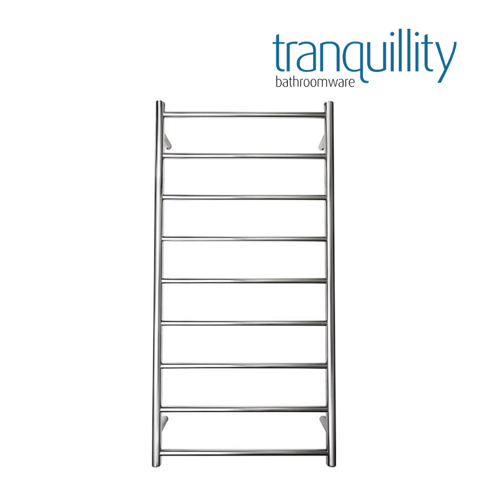 TRANQUILLITY JERSEY 9 BAR ROUND HEATED TOWEL WARMER POLISHED STAINLE The Tile Collection