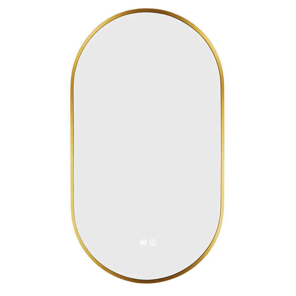 900x500MM METAL FRAME OVAL BACKLIT LED MIRROR WITH MOTION SENSOR | DEFOGGER | 3 COLOURS LIGHTS