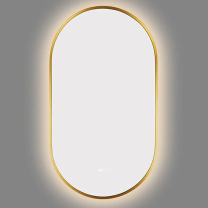 900x500MM METAL FRAME OVAL BACKLIT LED MIRROR WITH MOTION SENSOR | DEFOGGER | 3 COLOURS LIGHTS