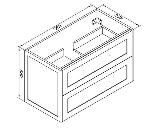 HAMPTON WALL HUNG VANITY | 900MM | SHAKER STYLE | PLYWOOD