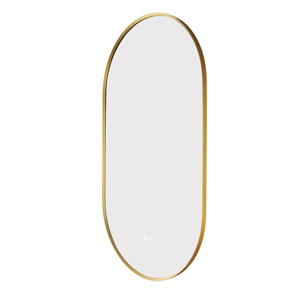 900x500MM METAL FRAME OVAL BACKLIT LED MIRROR WITH MOTION SENSOR | DEFOGGER | 3 COLOURS LIGHTS