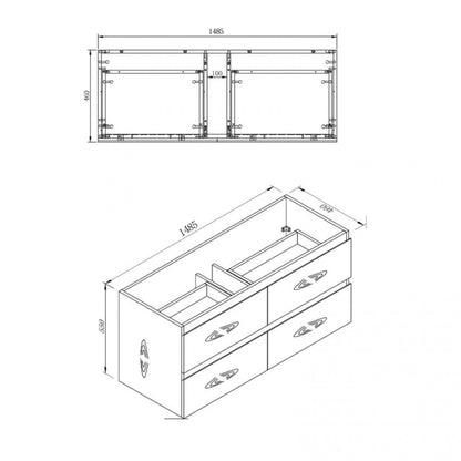 NELSON WALL HUNG VANITY | 1500MM | LIGHT OAK | PLYWOOD | SINGLE BASIN