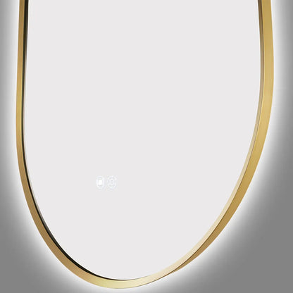 900x500MM METAL FRAME OVAL BACKLIT LED MIRROR WITH MOTION SENSOR | DEFOGGER | 3 COLOURS LIGHTS