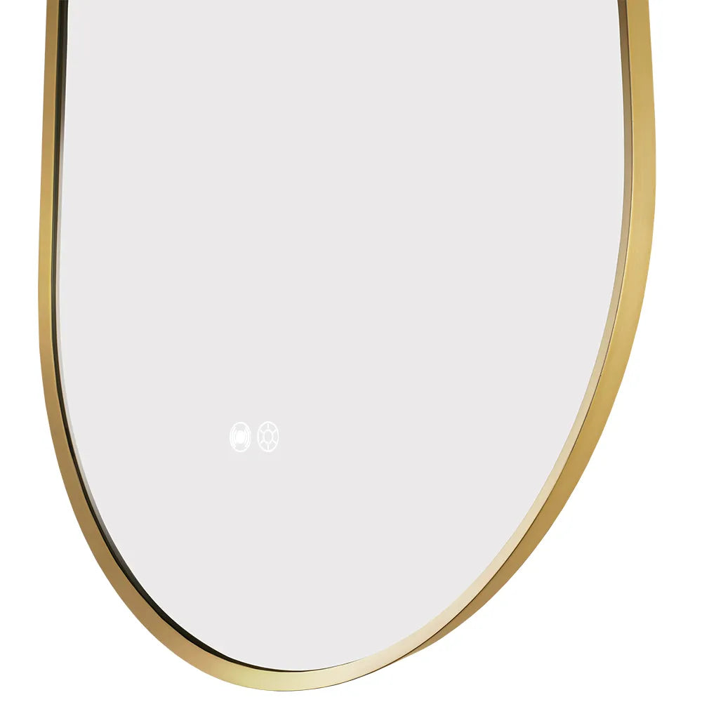 900x500MM METAL FRAME OVAL BACKLIT LED MIRROR WITH MOTION SENSOR | DEFOGGER | 3 COLOURS LIGHTS