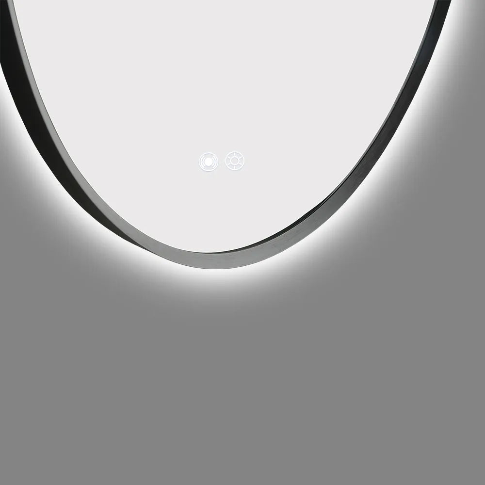 900x500MM METAL FRAME OVAL BACKLIT LED MIRROR WITH MOTION SENSOR | DEFOGGER | 3 COLOURS LIGHTS