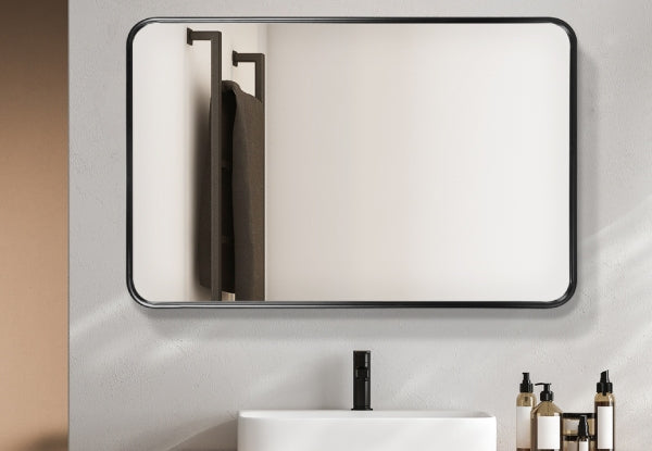 1500x800MM SERAPHINE RECTANGLE BLACK ALUMINIUM FRAMED MIRROR DN