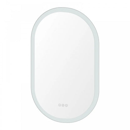 800x500MM OVAL LED MIRROR WITH BLUETOOTH SPEAKER | DEFOGGER | 3 COLOURS LIGHTS