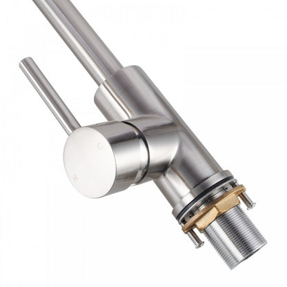 OPAL CLASSIC ROUND GOOSENECK KITCHEN SINK TAP - BRUSHED NICKEL