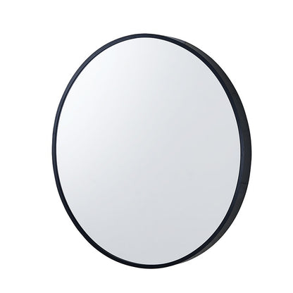 800MM SERAPHINE BLACK ALUMINIUM FRAMED ROUND MIRROR DN