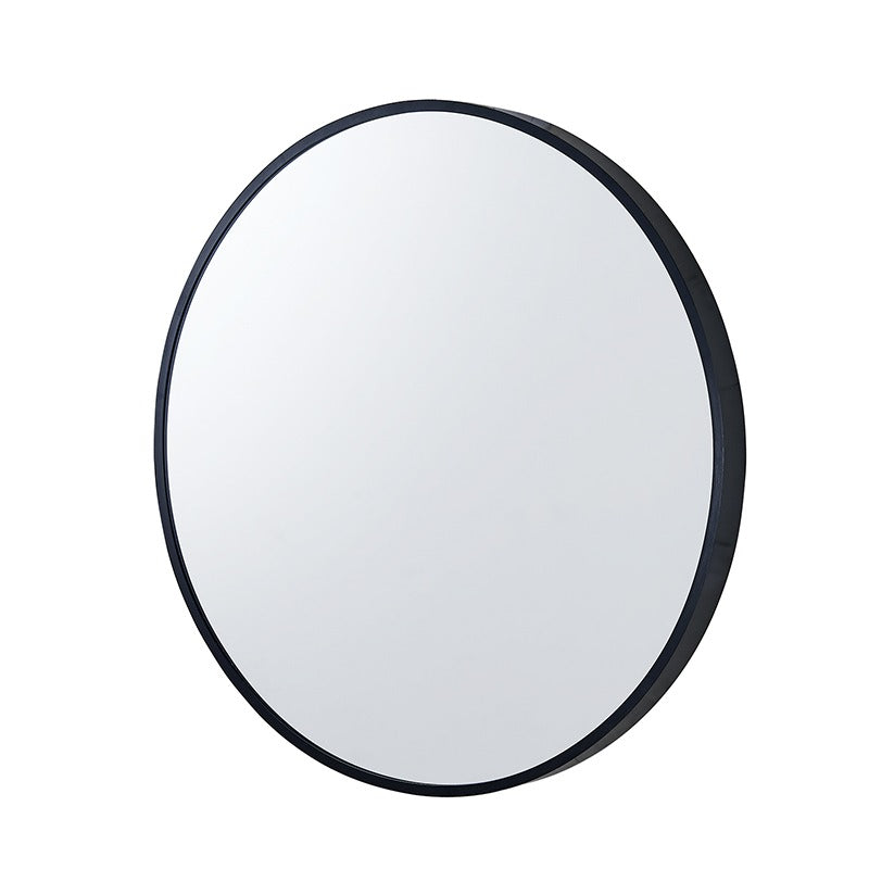 700MM SERAPHINE BLACK ALUMINIUM FRAMED ROUND MIRROR DN