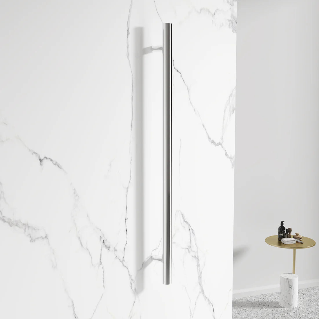 DN 12V ROUND VERTICAL SINGLE HEATED TOWEL BAR | 1000MM | 5 COLOURS