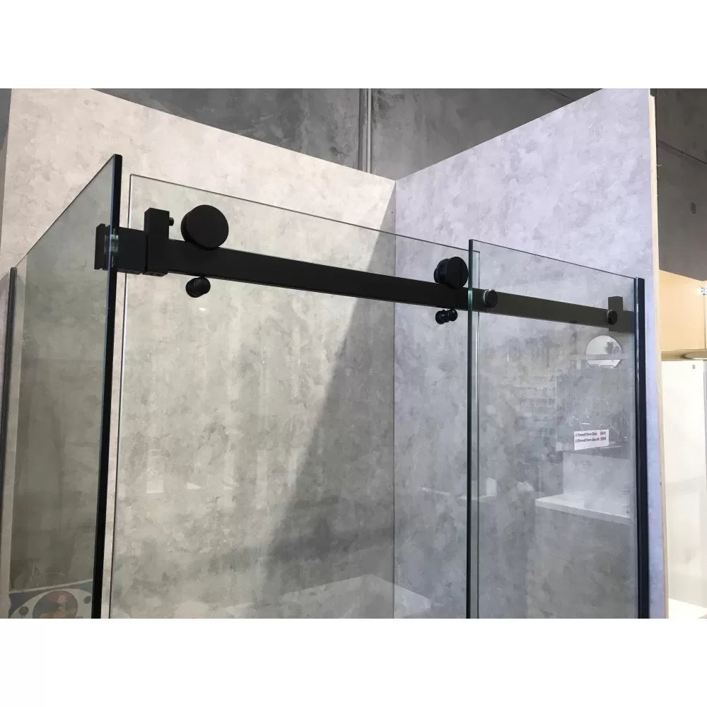 1200X900MM BLACK FRAMELESS RECTANGLE SHOWER GLASS ENCLOSURE