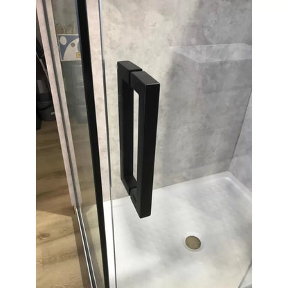 1200X900MM BLACK FRAMELESS RECTANGLE SHOWER GLASS ENCLOSURE