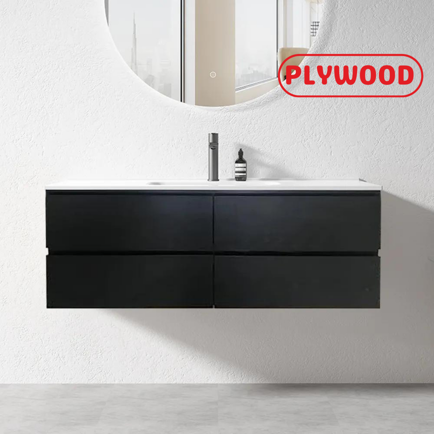 NELSON WALL HUNG VANITY | 1200MM | DARK OAK | PLYWOOD | SINGLE BASIN