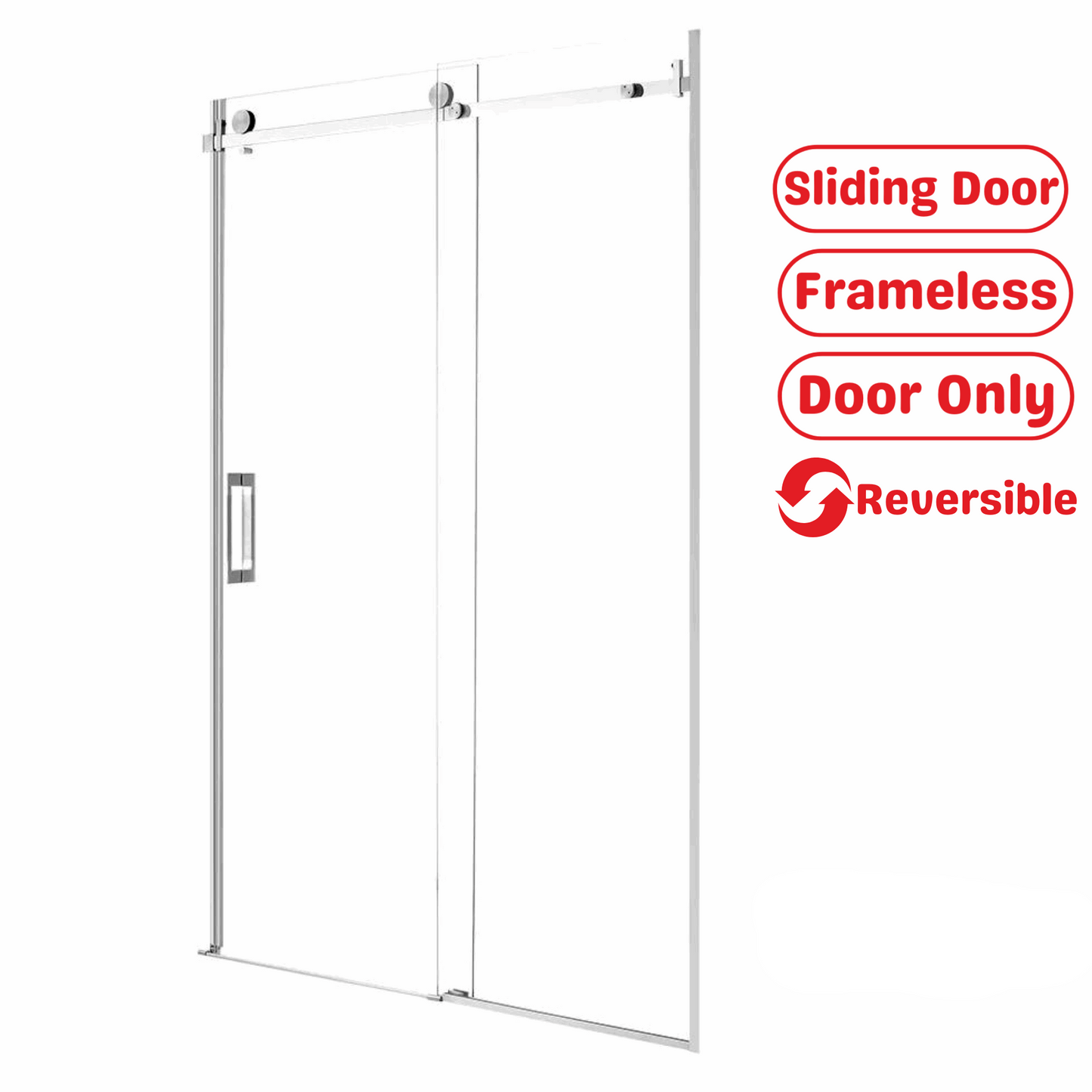 1200MM CHROME FRAMELESS SLIDING SHOWER DOOR GLASS