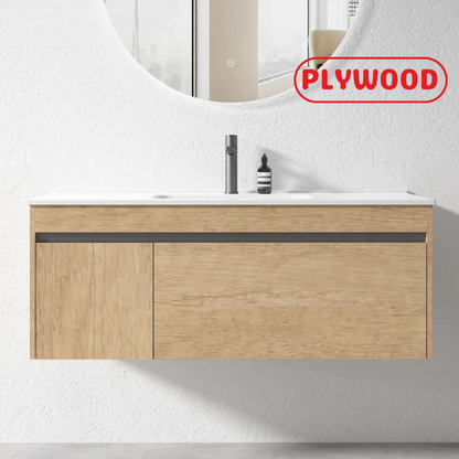 HONEY OAK WALL HUNG VANITY | 1200MM SINGLE BASIN VANITY | BC13