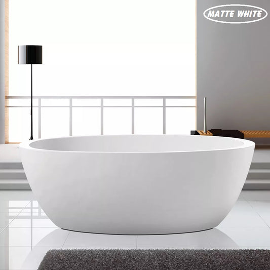 1700MM PILATO OVAL FREESTANDING BATH - MATTE WHITE