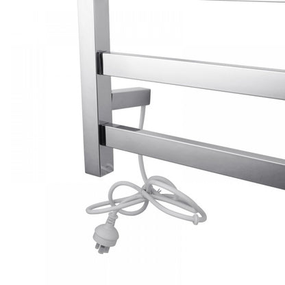 5 BAR SQUARE HEATED TOWEL RAIL - CHROME 530H*600W*120D