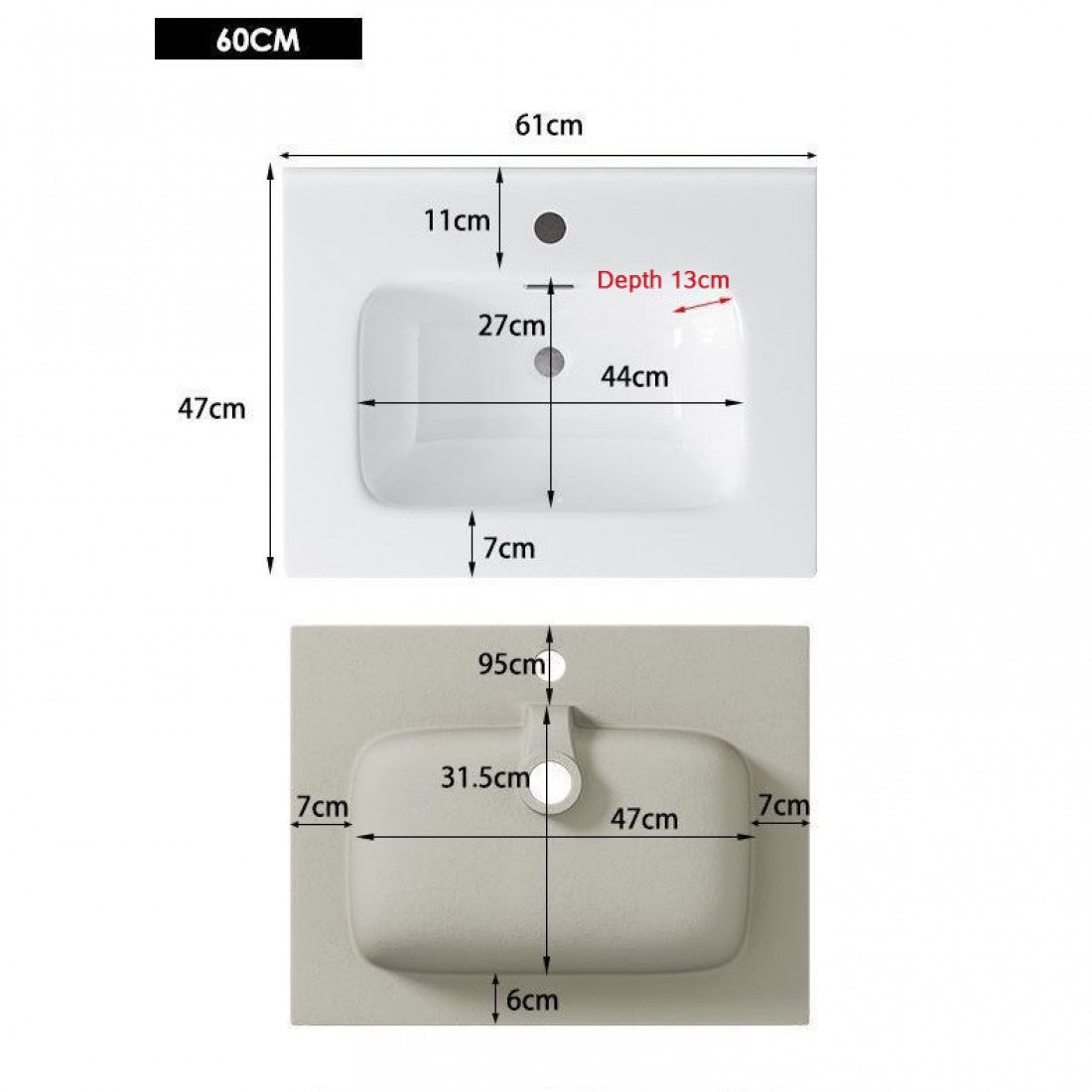 HONEY OAK WALL HUNG VANITY | 600MM | SINGLE DRAWER | BC13