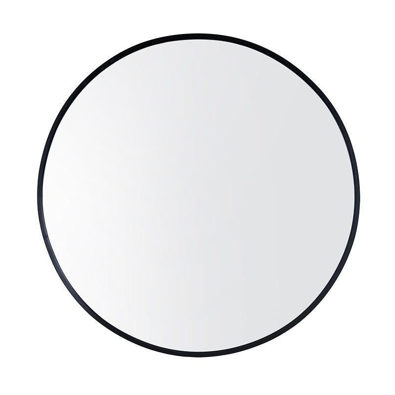 700MM SERAPHINE BLACK ALUMINIUM FRAMED ROUND MIRROR DN