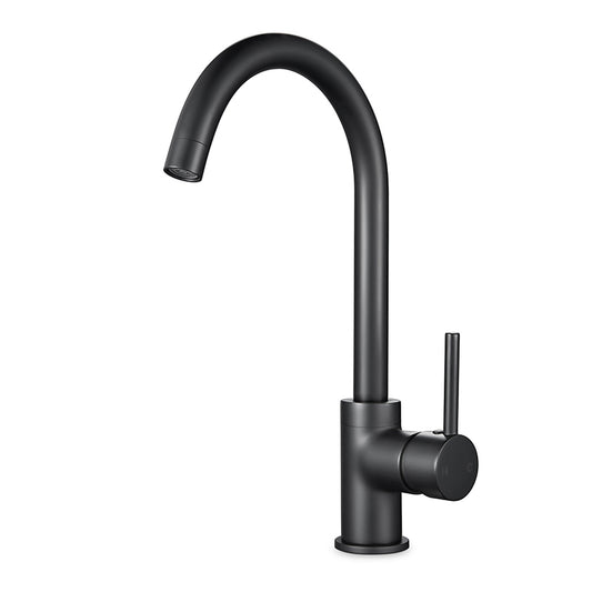 OPAL CLASSIC ROUND GOOSENECK KITCHEN SINK TAP - MATTE BLACK