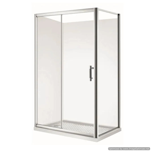 1200X800MM CHROME SLIDING DOOR SHOWER ENCLOSURE - 2 SIDED