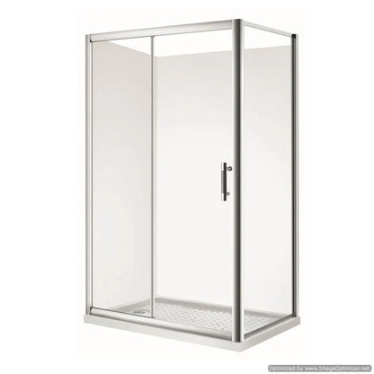 1100X750MM CHROME SLIDING DOOR SHOWER KIT - 2 SIDED