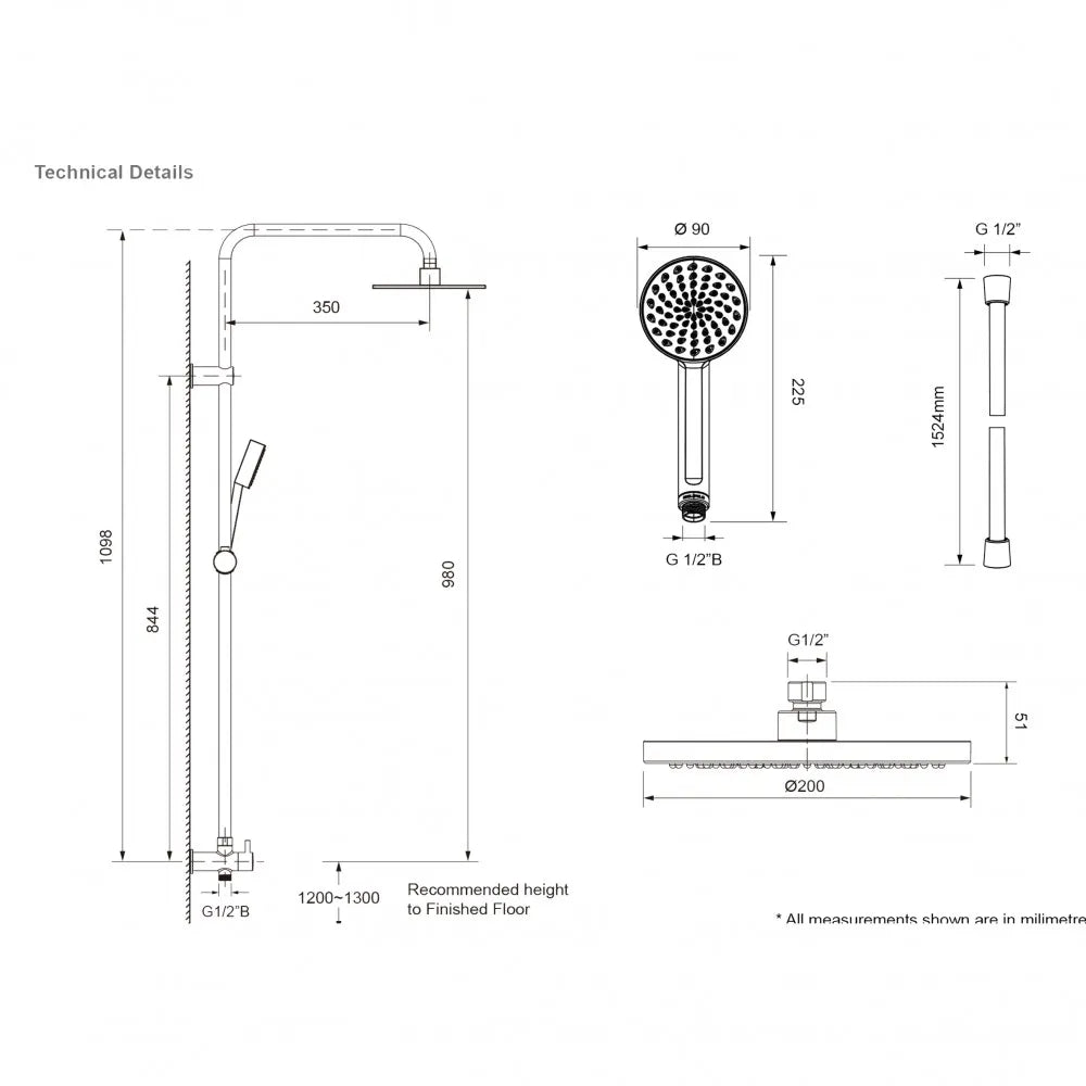 ENGLEFIELD STUDIO II DUAL RAIN SHOWER