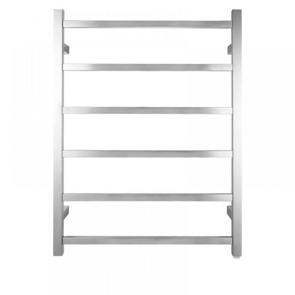 6 BAR SQUARE HEATED TOWEL RAIL - CHROME 800H*600W*120D