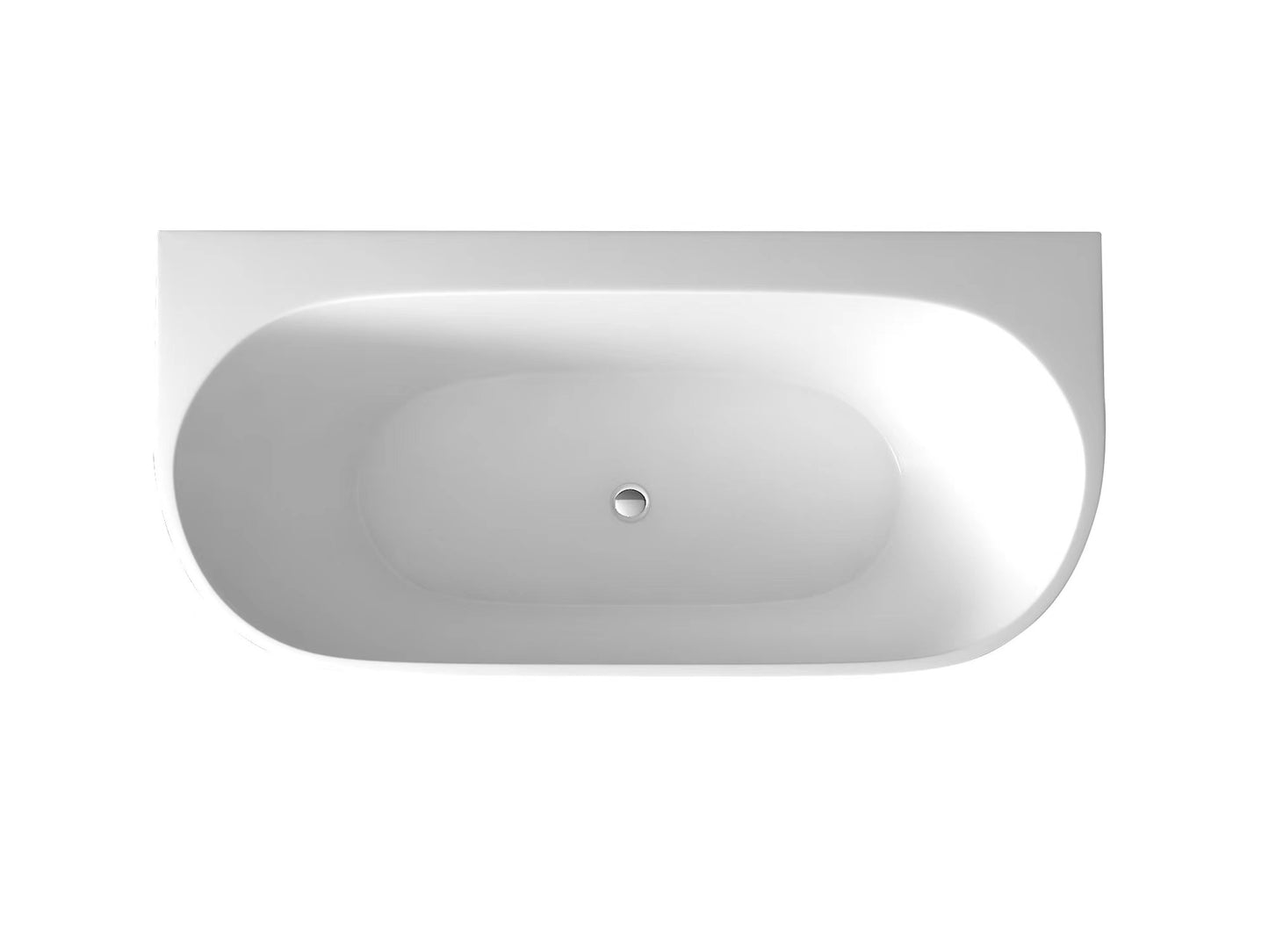 1700MM ZEPHYR OVAL SHAPE FREESTANDING BACK TO WALL BATH DN