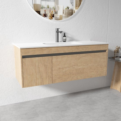 HONEY OAK WALL HUNG VANITY | 1200MM SINGLE BASIN VANITY | BC13