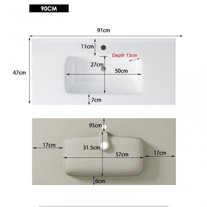 HONEY OAK WALL HUNG VANITY | 900MM | BC13