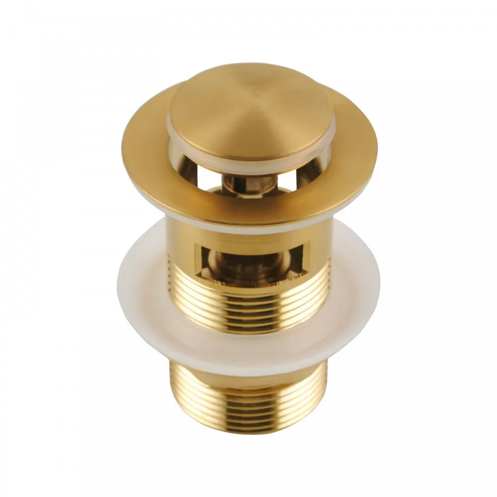 32MM SOLID BRASS BASIN POP UP WASTE WITH OVERFLOW - BRUSHED BRASS