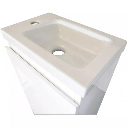 YOLO SLIM FLOOR STANDING VANITY | WHITE GLOSS | 400MM | PLYWOOD