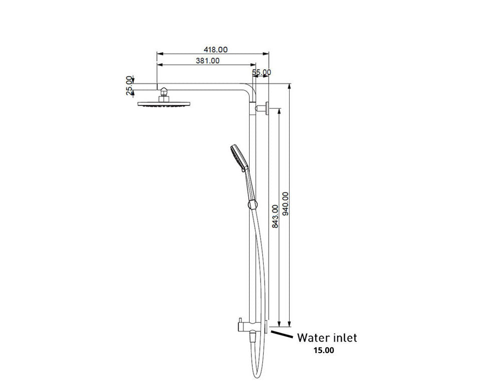 ELEMENTI SPLASH 1 COLUMN SHOWER 3FCT - CHROME