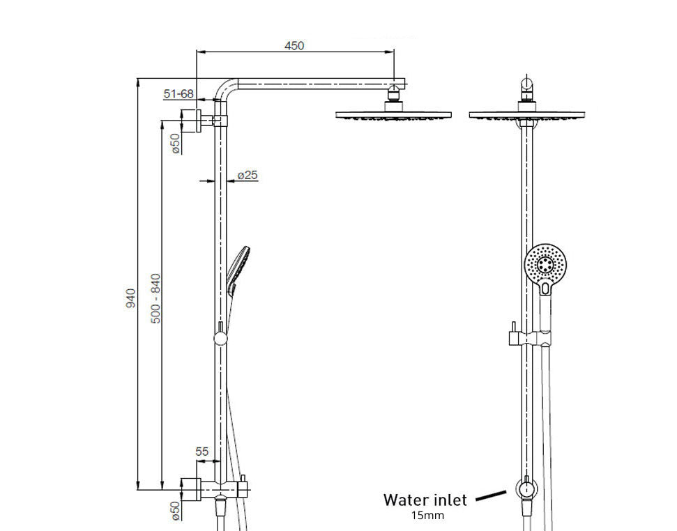 ELEMENTI SPLASH PLUS ROUND COLUMN SHOWER - 5 COLOURS