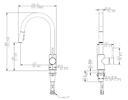 ELEMENTI UNO GOOSE NECK KITCHEN MIXER C/W POS