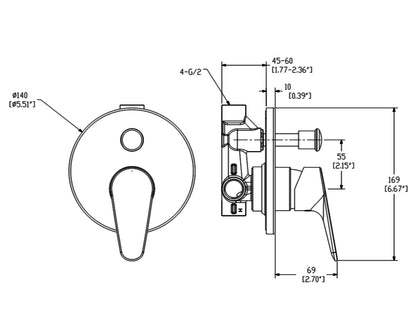 ELEMENTI CURA DIVERTER MIXER CHROME