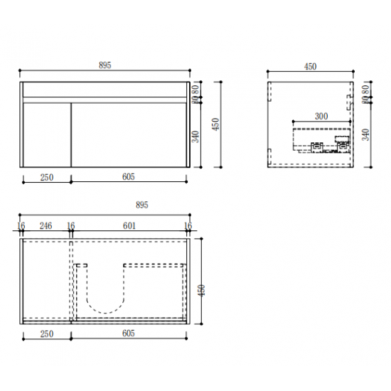 HONEY OAK WALL HUNG VANITY | 900MM | BC13