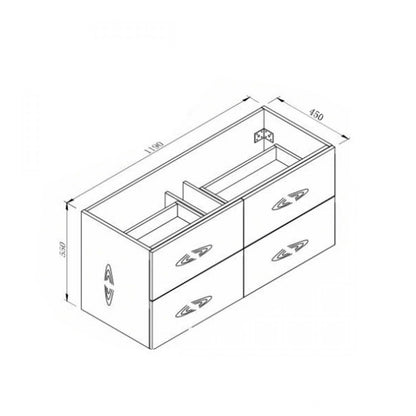 NELSON WALL HUNG VANITY | 1200MM | BLACK & LIGHT OAK | PLYWOOD| SINGLE BASIN