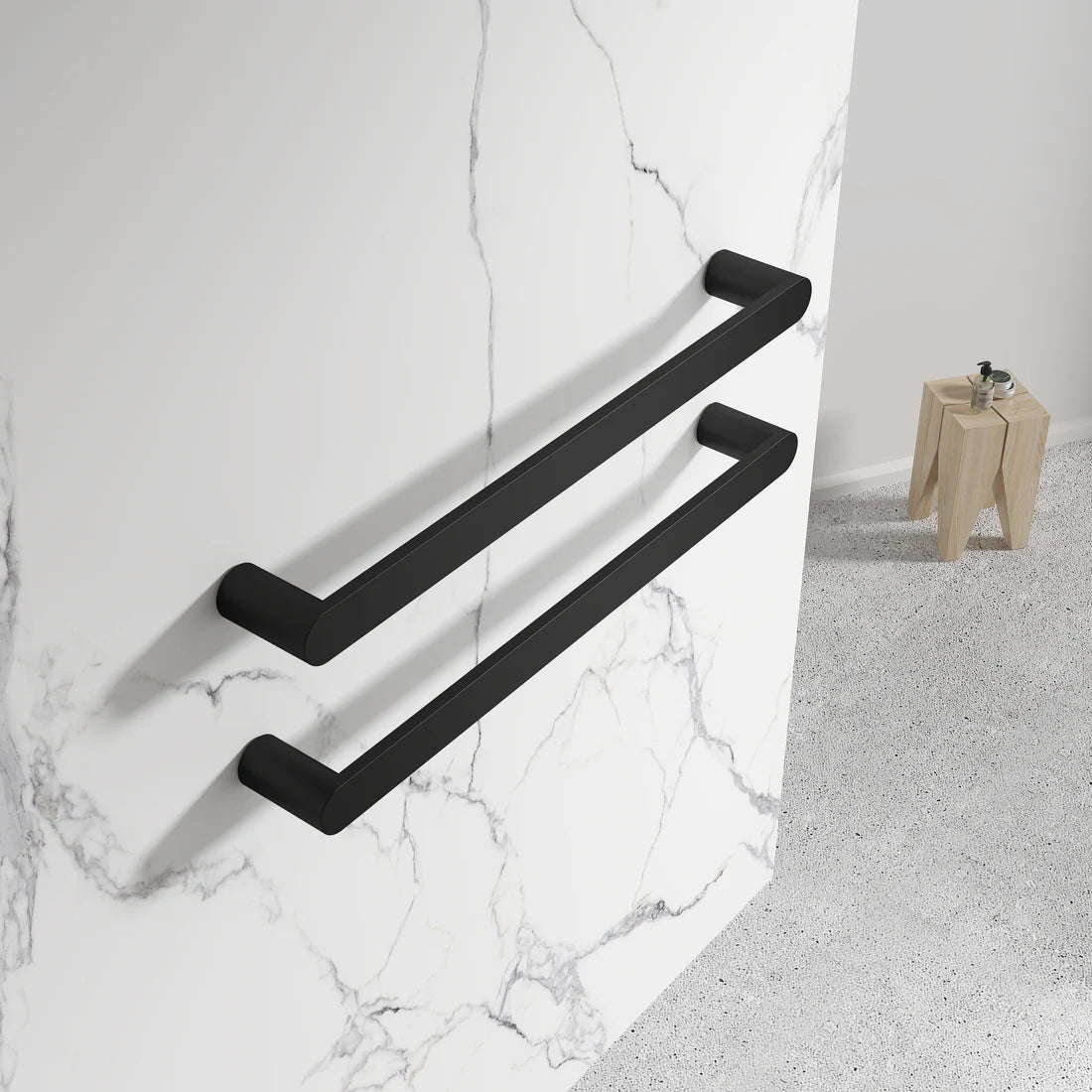 DN 12V ROUND HORIZONTAL SINGLE HEATED TOWEL BAR | 600MM | 5 COLOURS