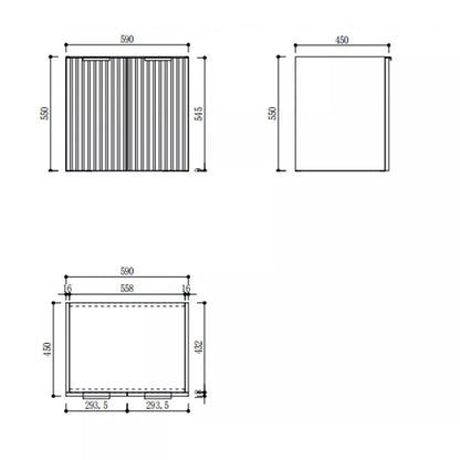 WHITE WALL HUNG VANITY | 600MM | FLUTED | PLYWOOD