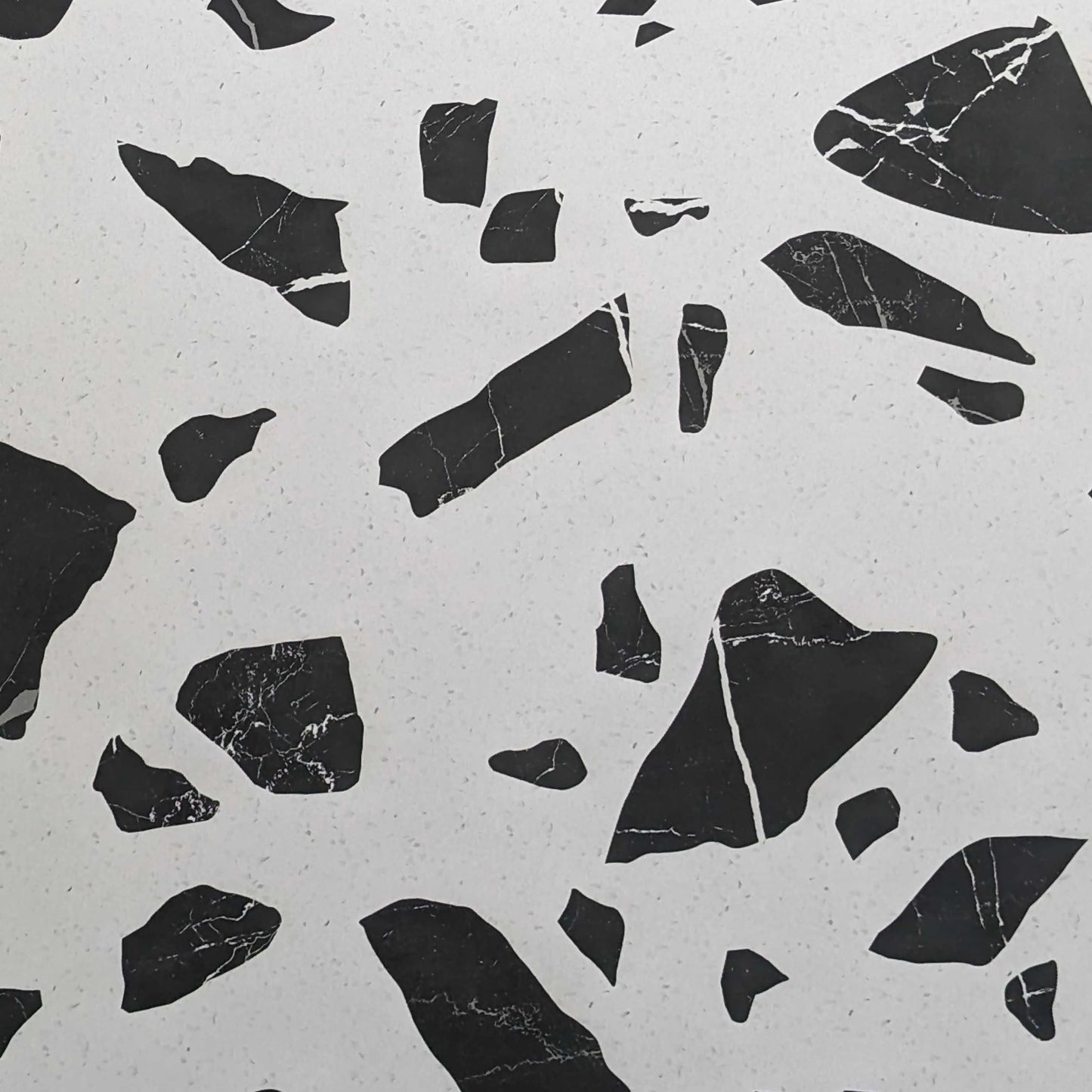 TERRAZZO WHITE & BLACK GLOSS 600X600MM - $45/SQM