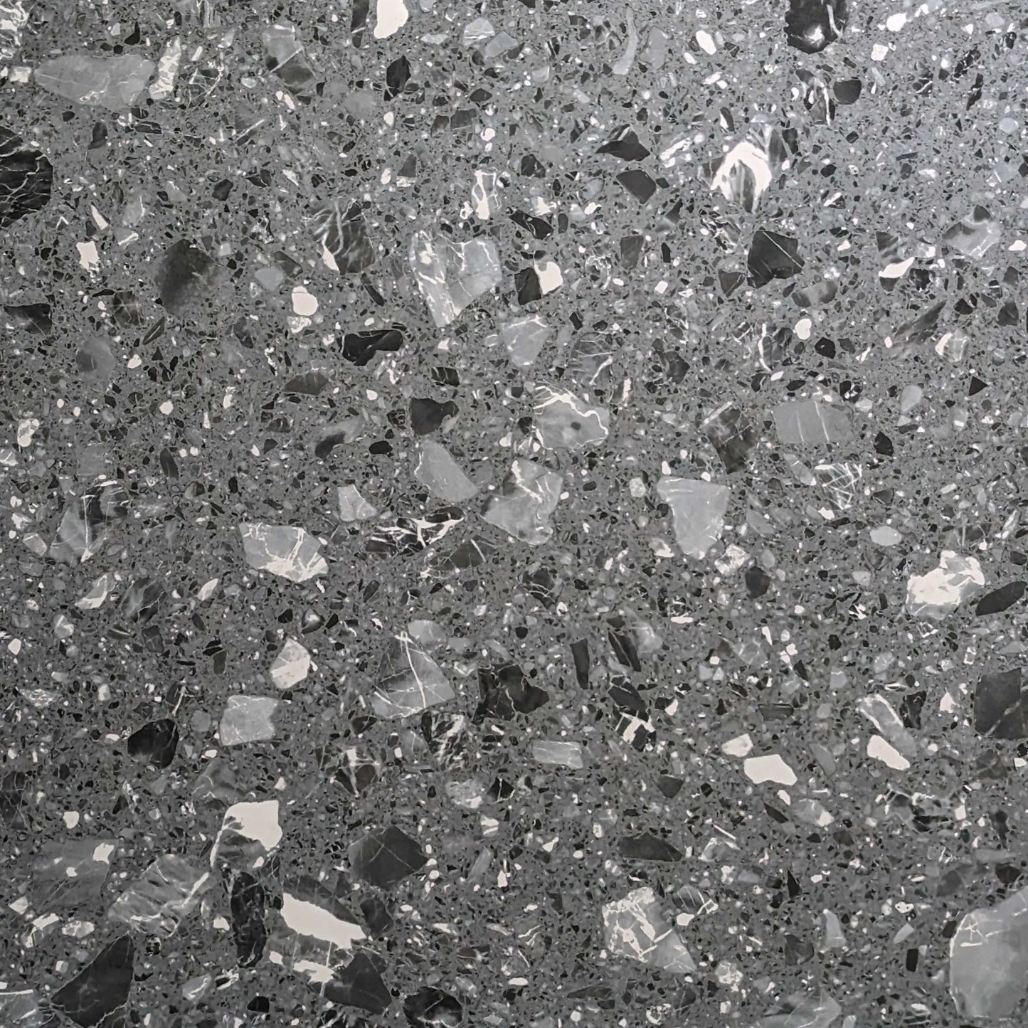 TERRAZZO DARK GREY MATTE 600X600MM - $45/SQM