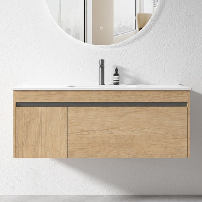 HONEY OAK WALL HUNG VANITY | 1200MM SINGLE BASIN VANITY | BC13