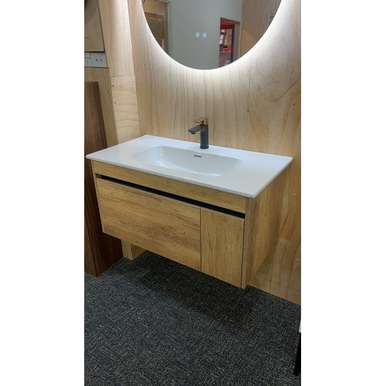 HONEY OAK WALL HUNG VANITY | 1200MM SINGLE BASIN VANITY | BC13