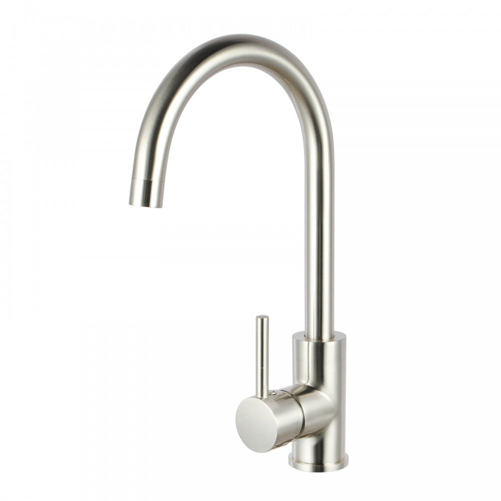 OPAL CLASSIC ROUND GOOSENECK KITCHEN SINK TAP - BRUSHED NICKEL