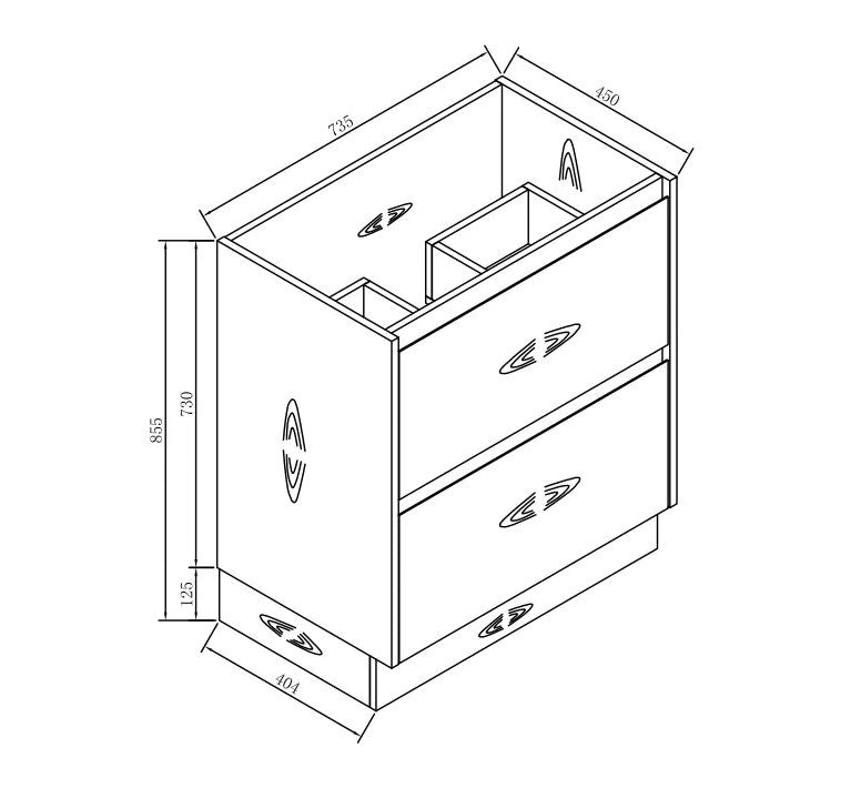 750MM POLO LIGHT OAK PLYWOOD FLOORSTANDING VANITY WITH CERAMIC TOP