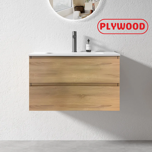 NELSON WALL HUNG VANITY | 750MM | LIGHT OAK | PLYWOOD