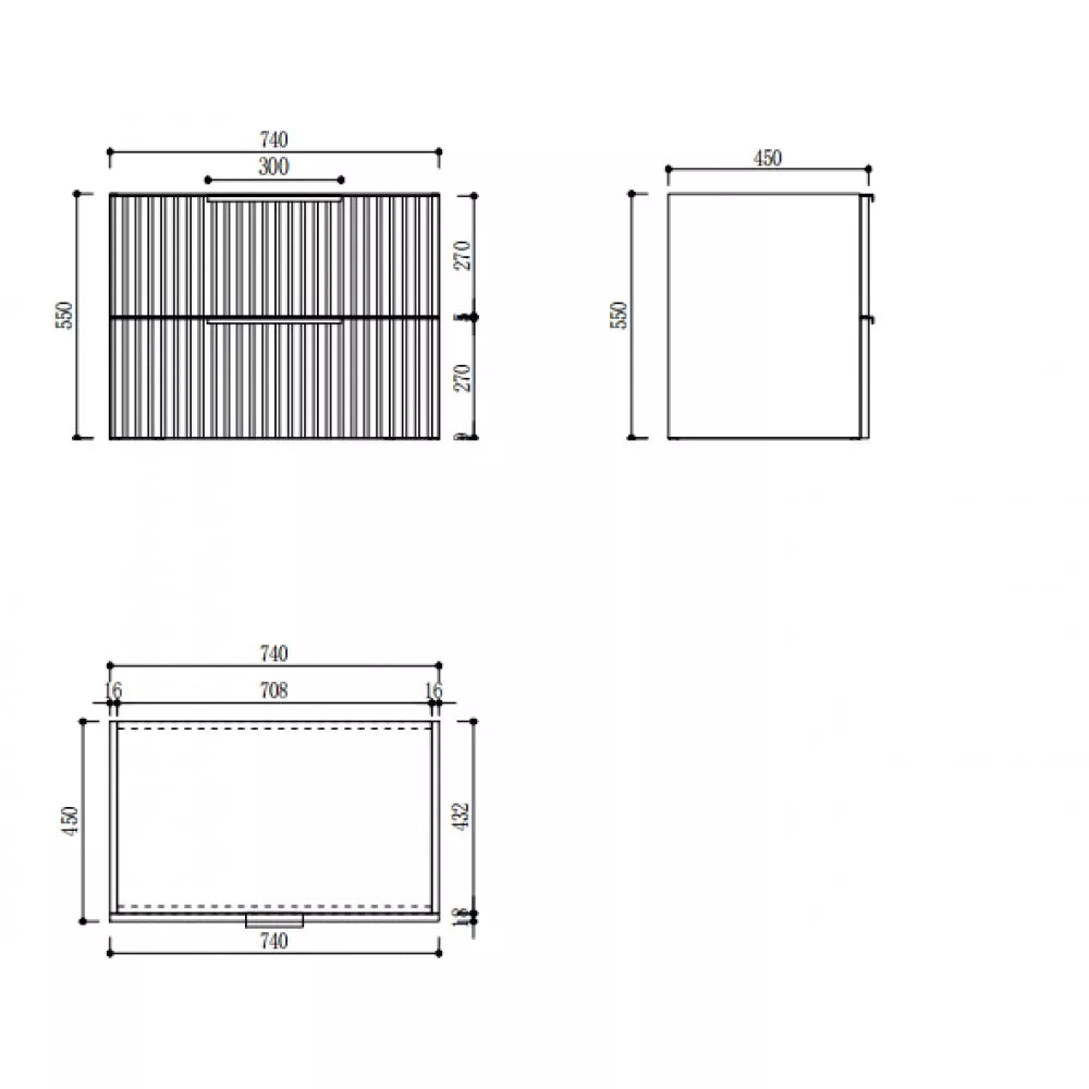 WHITE WALL HUNG VANITY | 750MM | FLUTED | PLYWOOD